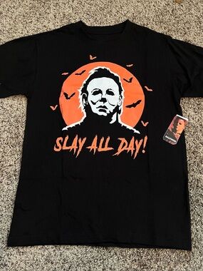 Kids Halloween Michael Myers Tshirt - Slay All Day - Medium  (runs big imo)